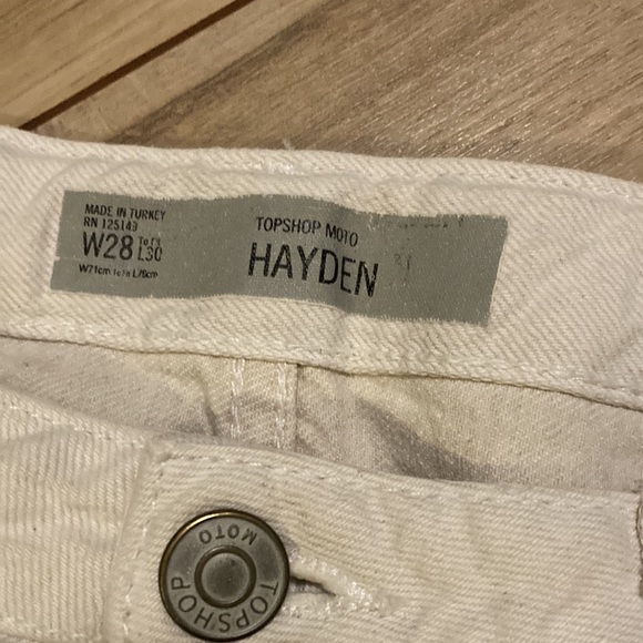 White Jean TopShop Straight Leg Crop - Picture 3 of 5